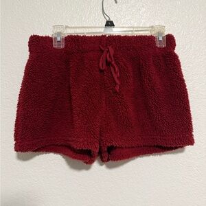 No Boundaries Red Plush Shorts